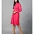 Women's Pink Chiiffon Casual Midi Dress