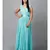 Women's Pleats Drape Georgette Party/ Evening Gown in Blue