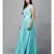 Women's Pleats Drape Georgette Party/ Evening Gown in Blue