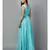 Women's Pleats Drape Georgette Party/ Evening Gown in Blue