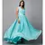 Women's Pleats Drape Georgette Party/ Evening Gown in Blue