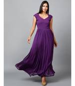 Women's Drape Chiffon Party/ Evening/ Gown in Purple