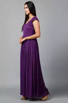 Women's Drape Chiffon Party/ Evening/ Gown in Purple