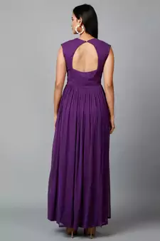 Women's Drape Chiffon Party/ Evening/ Gown in Purple