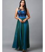 Blue Green Net Gown