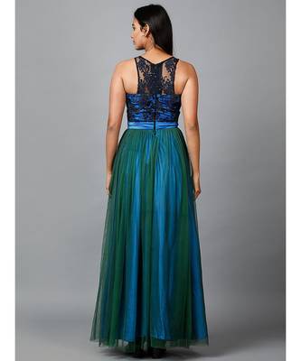 Blue Green Net Gown 5