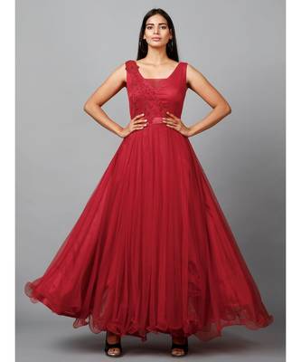 Red Net Bridesmaid Gown 2