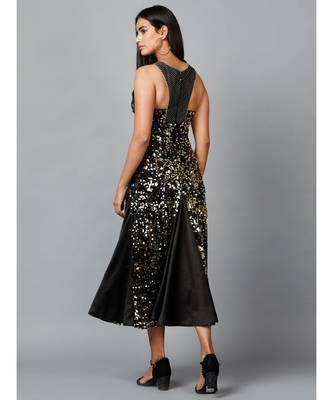 Gold Sequins Halter Neck  Mermaid Dress 5