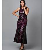 Pink Sequins Halter Neck Mermaid Dress