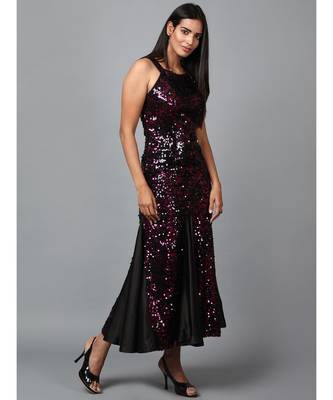 Pink Sequins Halter Neck Mermaid Dress 2