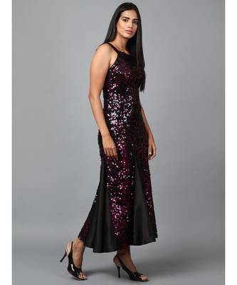 Pink Sequins Halter Neck Mermaid Dress 3