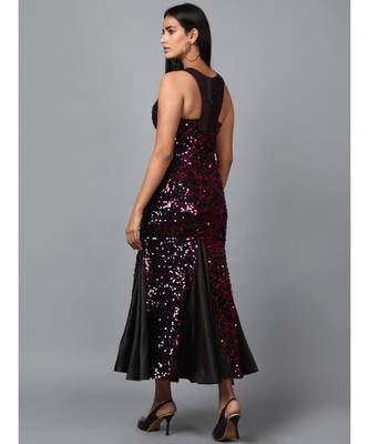 Pink Sequins Halter Neck Mermaid Dress 5