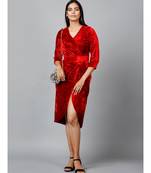 Red Velvet Drape Party Dress