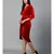 Red Velvet Drape Party Dress