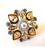 Kundan Sapphire Cocktail Ring