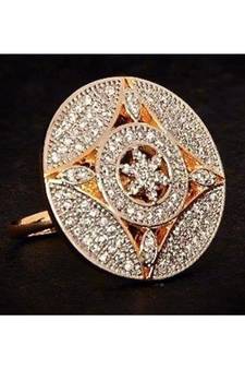 Geometric Diamond Cocktail Ring