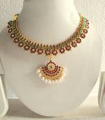 Beautiful Mango Temple Necklace Set 