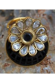 Flower Ooverlay Semi Precious Cocktail Ring