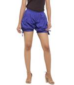 Blue plain cotton shorts