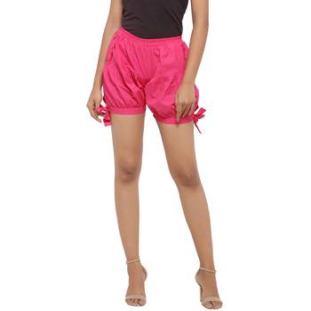 Pink plain cotton shorts 1