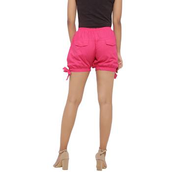 Pink plain cotton shorts 2