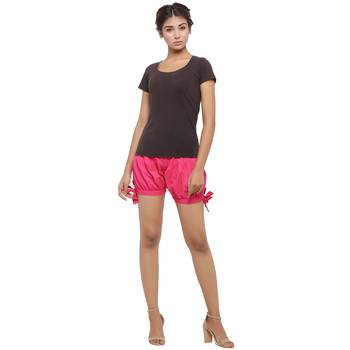 Pink plain cotton shorts 3