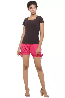 Pink plain cotton shorts