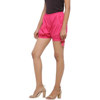 Pink plain cotton shorts 4