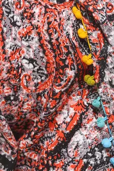 Orange printed cotton shorts