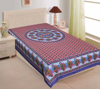 Texstylers Pure Cotton Printed Single Bedsheet 1