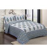 Pure Cotton Multicolour Jaipuri Double Bed Sheet With 2 Pillow Cover