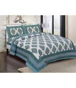 Pure Cotton Multicolour Jaipuri Double Bed Sheet With 2 Pillow Cover