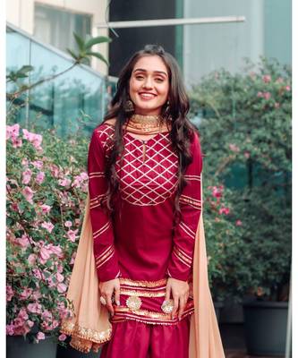 Wine Maroon Suit Set 2
