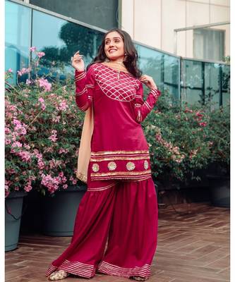 Wine Maroon Suit Set 3