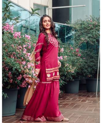 Wine Maroon Suit Set 4