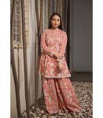 Pearl Orange Peplum Kurta Set