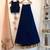 Navy Blue Plain Art Silk Semi Stitched Lehenga