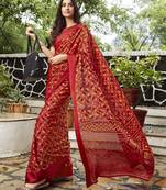 Red Brasso Brasso Saree With Blouse