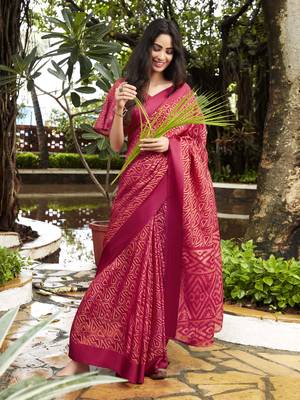 Red Brasso Brasso Saree With Blouse 1