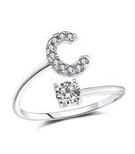Letter Alphabet Rings for Women Girls, Adjustable Initial Ring, C Silver Rings Women Ring Engagement Rings