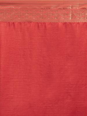 Red Coloured Solid Galexy Silk Saree With Blouse Piece 3