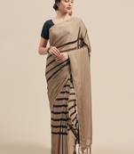 Brown Coloured Star Chiffon Saree With Blouse Piece
