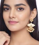 Indo Western Stylish White Enameled Dangler Earring for Girls and Women