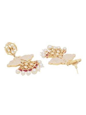 Indo Western Stylish White Enameled Dangler Earring for Girls and Women 4