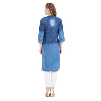Blue embroidered cotton kurtas-and-kurtis 2