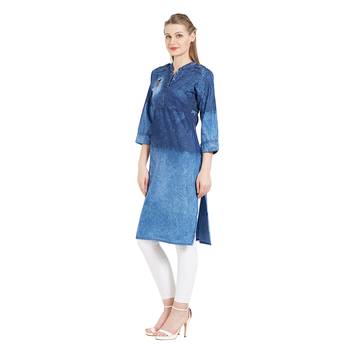 Blue embroidered cotton kurtas-and-kurtis 3