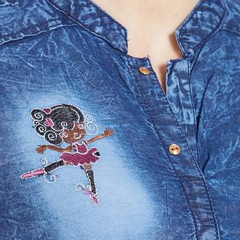Blue embroidered cotton kurtas-and-kurtis 5