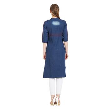 Blue printed cotton kurtas-and-kurtis 2