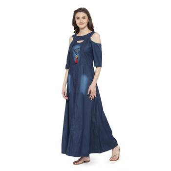 Blue embroidered cotton kurtas-and-kurtis 3