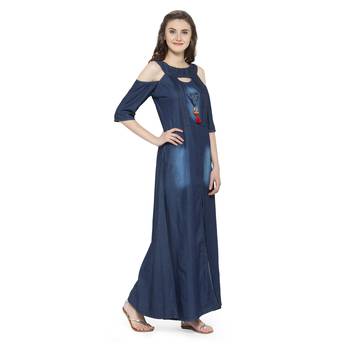 Blue embroidered cotton kurtas-and-kurtis 4